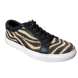 Kenneth Cole Shoes Kam Sneaker Zebra Animal Print Black Brown Boho Casual Size 8